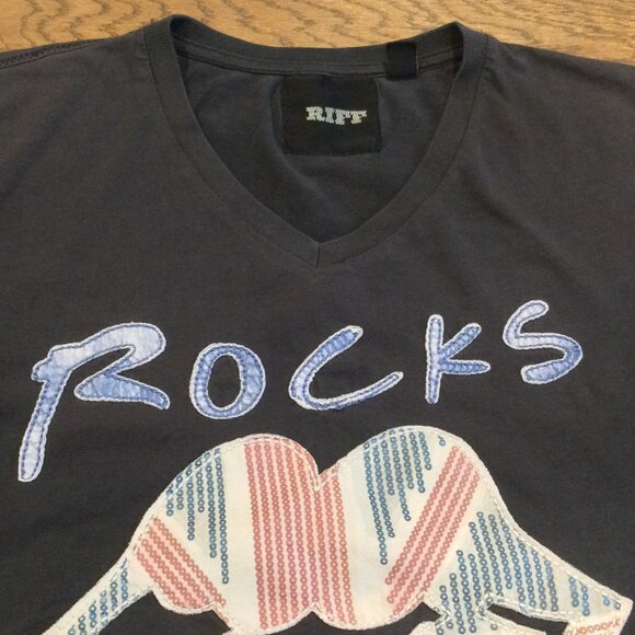 Riff Stars Rolling Stones Logo Union Jack Tongue Black T-Shirt M - Picture 5 of 8